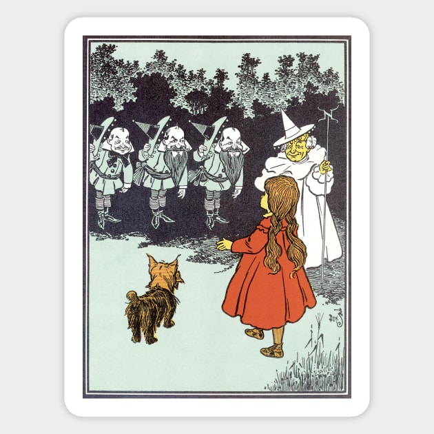 Vintage Wizard of Oz Glinda and Dorothy Sticker by MasterpieceCafe